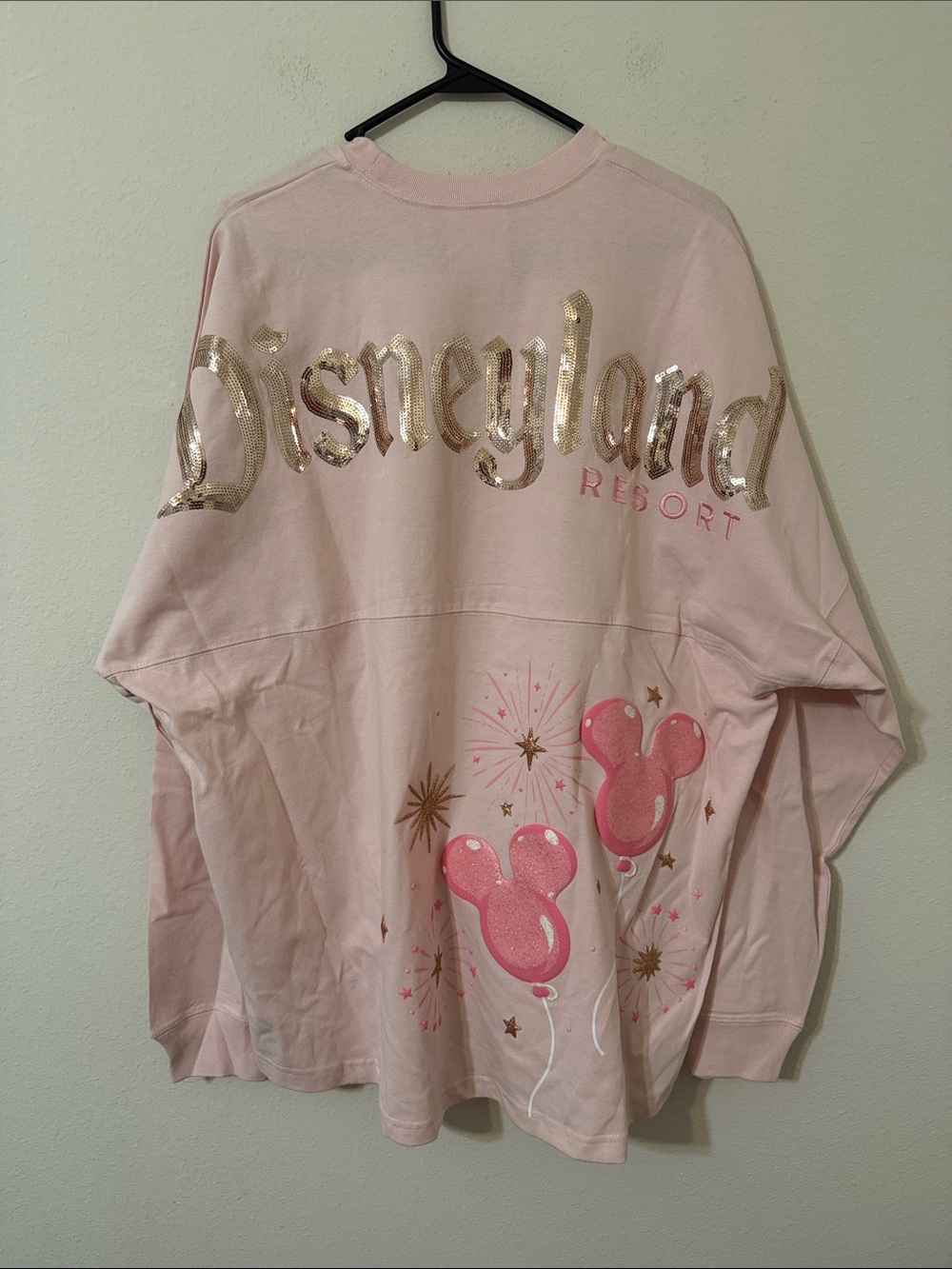 NWT Disneyland Pink Balloons Sequins Spirit Jersey Size XL